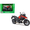 Suzuki V-Strom 1000 Red and Black with Plastic Display Stand 1/12 Diecast Motorcycle Model by Maisto