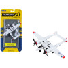 Lockheed P-38J Lightning Fighter Aircraft White with Red Wingtips