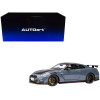2022 Nissan GT-R (R35) Nismo Special Edition RHD (Right Hand Drive) Nismo Stealth Gray with Carbon Hood and Top 1/18 Model Car by Autoart