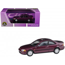 1995 Honda Civic Coupe EJ1 Camellia Red Metallic 1/64 Diecast Model Car by Paragon Models