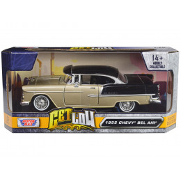 1955 Chevrolet Bel Air Lowrider Hard Top Beige Metallic and Black 