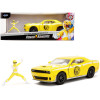 2015 Dodge Challenger SRT Hellcat Yellow with Graphics and Yellow Ranger Diecast Figure