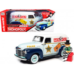 1948 Chevrolet Panel Police Van with Mr. Monopoly Figurine 