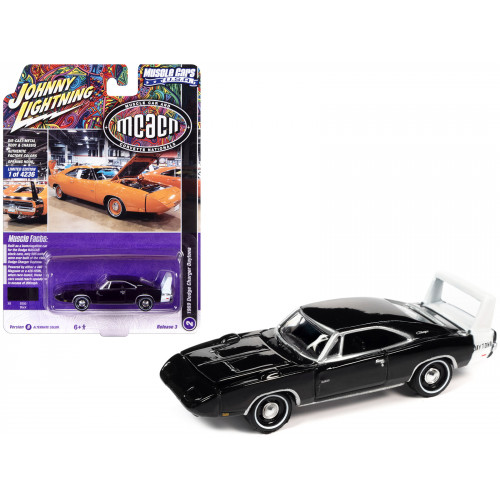 1969 Dodge Charger Daytona Black with White Tail Stripe 
