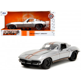 1966 Chevrolet Corvette Silver Metallic with Bronze Stripes 