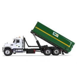 Mack Granite MP Refuse Garbage Truck with Tub-Style Roll-Off Container 
