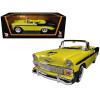 1956 Chevrolet Bel Air Convertible Yellow/Black 1/18 Diecast Car Model by Road Signature