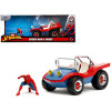 Dune Buggy Red and Blue with Graphics and Spider-Man Diecast Figure