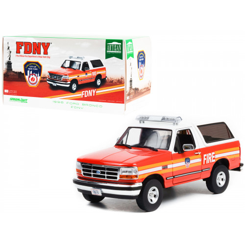 1996 Ford Bronco Police Red and White FDNY (The Official Fire Department the City of New York) 