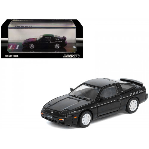 Nissan 180SX RHD (Right Hand Drive) Black 1/64 Diecast Model Car by Inno Models