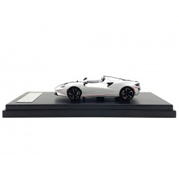 McLaren Elva Convertible White with Carbon and Red Stripes 1/64 Diecast Model Car by LCD Models