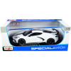 2020 Chevrolet Corvette Stingray C8 Coupe with High Wing White with Black Stripes 1/18 Diecast Model Car by Maisto