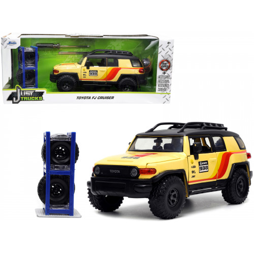 Toyota FJ Cruiser #938 Cream with Matt Black Top with Roof Rack and Stripes 