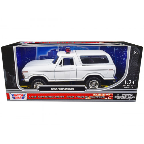 1978 Ford Bronco Police Car Unmarked White 