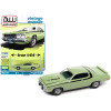 1973 Plymouth Road Runner 440 Mist Green with Black Stripes and Green Interior 'Vintage Muscle' Limited Edition to 14910 pieces Worldwide 1/64 Diecast Model Car by Auto World