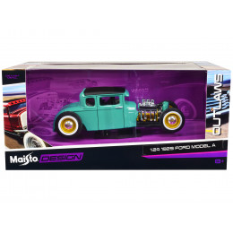 1929 Ford Model A Green with Matt Black Top 