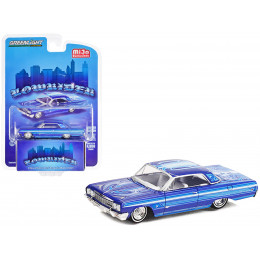 1964 Chevrolet Impala SS Lowrider Blue Metallic with Graphics 