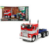 Optimus Prime Tractor Truck Red and Blue with Silver Stripes