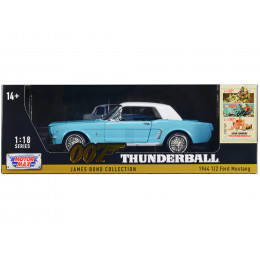 1964 1/2 Ford Mustang Light Blue with White Top James Bond 007 