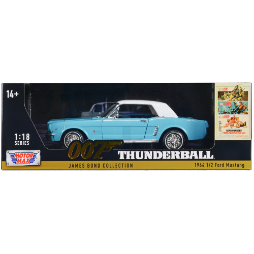 1964 1/2 Ford Mustang Light Blue with White Top James Bond 007 