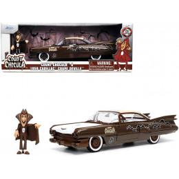 1959 Cadillac Coupe DeVille Brown and White with Graphics and Count Chocula Diecast Figurine 