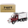 Peterbilt 567 SFFA Tandem Axle with Pusher Axle OX Stampede Dump Truck Red and Chrome