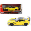 2019 Chevrolet Corvette ZR1 Yellow with Black Accents 1/24 Diecast Model Car by Motormax