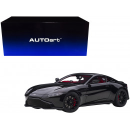 2019 Aston Martin Vantage RHD (Right Hand Drive) Jet Black with Red Interior 1/18 Model Car by Autoart