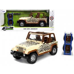 1992 Jeep Wrangler Tan and Brown with Graphics and Extra Wheels 