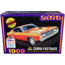 Skill 2 Model Kit 1969 Ford Torino Cobra Fastback 3-in-1 Kit 1/25 Scale Model by AMT