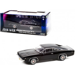 1968 Dodge Charger R/T Black with Black Vinyl Top 