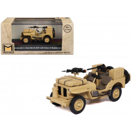 British SAS 1/4-Ton Willys Jeep with Vickers K Machine Gun Desert Sand 