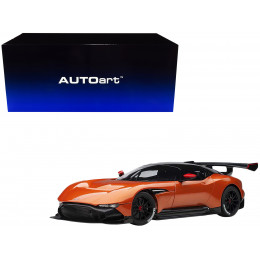 Aston Martin Vulcan Madagascar Orange with Carbon Top 1/18 Model Car by Autoart