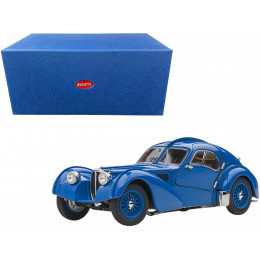 1938 Bugatti Type 57SC Atlantic with Metal Wire-Spoke Wheels Blue 1/43 Diecast Model Car by Autoart