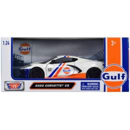 2020 Chevrolet Corvette C8 #52 White and Light Blue with Stripes 