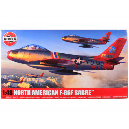 Level 2 Model Kit North American F-86F Sabre Aircraft with 2 Scheme Options 1/48 Plastic Model Kit by Airfix