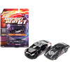 2006 Nissan 350Z #57 Black and Silver with Graphics and 1981 Mazda RX-7 #13 Dark Silver with Stripes