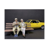 Sitting Old Couple 2 piece Figurine Set for 1/24 Scale Models by American Diorama