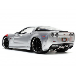 2006 Chevrolet Corvette Z06 Silver Metallic with Red Stripes 