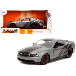 2010 Ford Mustang GT Matt Gray Metallic with Black Graphics and Stripes 