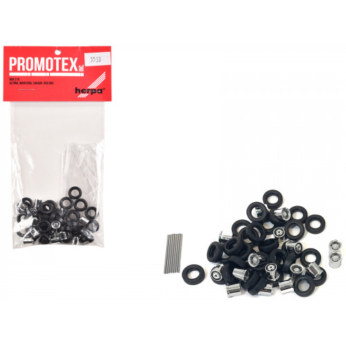 Chrome Plated Wheels with Set of 8 pieces 1/87 (HO) Plastic Model by Promotex