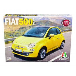 Skill 3 Model Kit 2007 Fiat 500 1/24 Scale Model by Italeri
