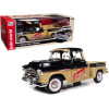 1957 Chevrolet 3100 Stepside Pickup Truck Black and Tan with Graphics