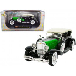 1934 Duesenberg Black and Green 1/32 Diecast Model Car by Signature Models
