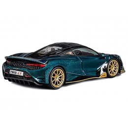 McLaren 765LT Racing Green Metallic with Black Top and Extra Wheels 1/64 Diecast Model Car by CM Model