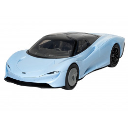 Skill 1 Model Kit McLaren Speedtail Light Blue with Black Top Snap Together Painted Plastic Model Car Kit by Airfix Quickbuild