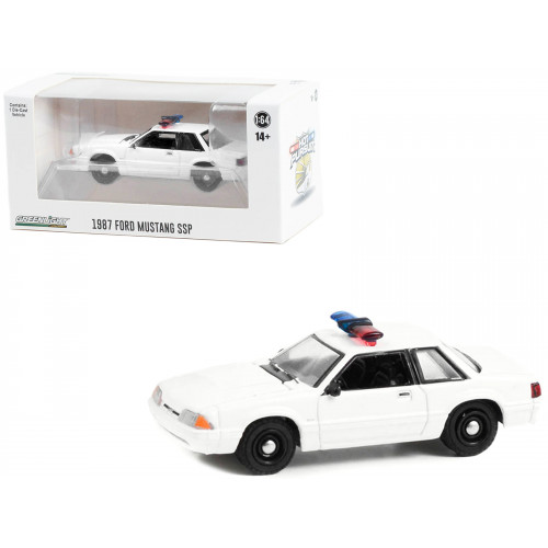 1987-1993 Ford Mustang SSP White Police Car with Light Bar 