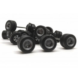 Goldhofer Trailer Wheelsets (12 Sets) 1/87 (HO) Plastic Model by Promotex