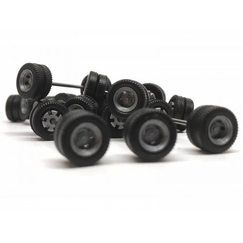 Goldhofer Trailer Wheelsets (12 Sets) 1/87 (HO) Plastic Model by Promotex
