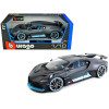 Bugatti Divo Matt Gray with Blue Accents 1/18 Diecast Model Car by Bburago